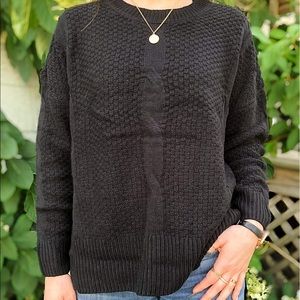 Black cable knit sweater